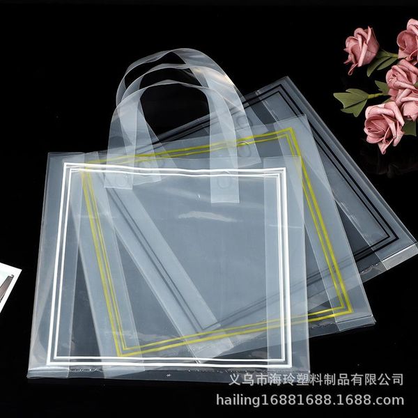 

storage bags 50pcs/set thickened bag clothing gift cosmetics shopping plastic handbag