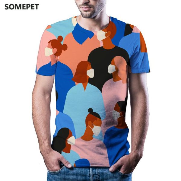 

2021 new t-shirt men's summer new crown pattern quick dry printed t-shirt, White;black