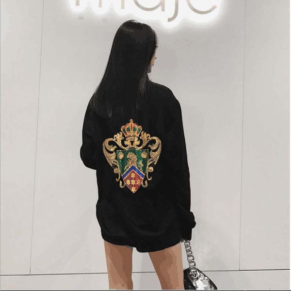 

2021 new casual loop collar autumn and diamond men's long sleeve hip-hop hoodie winter jacket xlld, Black