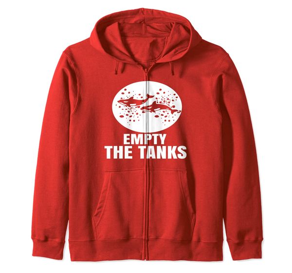

empty the tanks killer whale orca maritime preservation zip hoodie, White;black