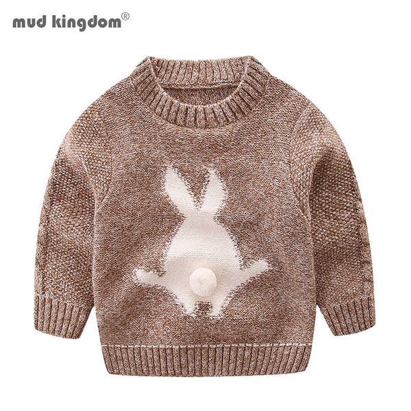 Mudkingdom Jungen Mädchen Pullover Gestrickte Kaninchen Muster Pullover Kinder Winter Kleidung 210615