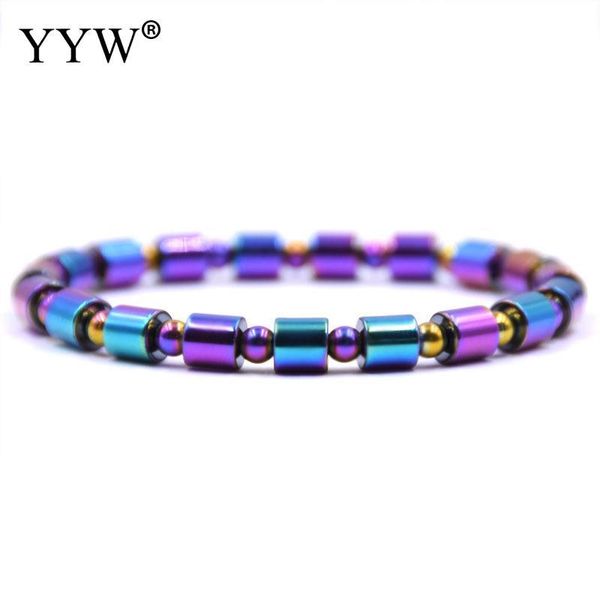 

link, chain woman or man black gallstone elastic bracelet natural stone fashion colorful length approx 19cm beads size 6mm