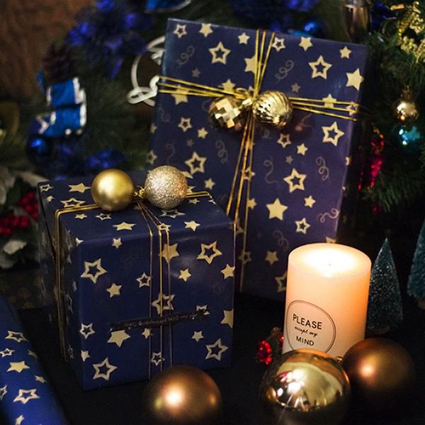 

party favor christmas gift for year wrapping paper present small stars packaging material