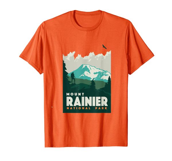 

america mount rainier national park t-shirt, White;black