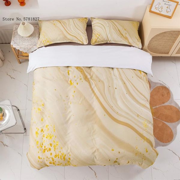 

bedding sets 2/3 pieces marble textile set colorful pattern duvet cover for bedroom bed quilt home decoration bedclothes