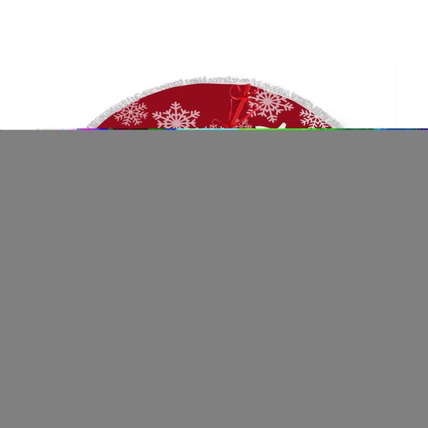 

christmas decorations tree skirt embroidered gifts scene tassel and round edging