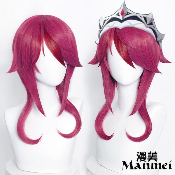 

other event & party supplies game genshin impact rosaria cosplay wig deep rose red hair synthetic wigs high temperature soft silk