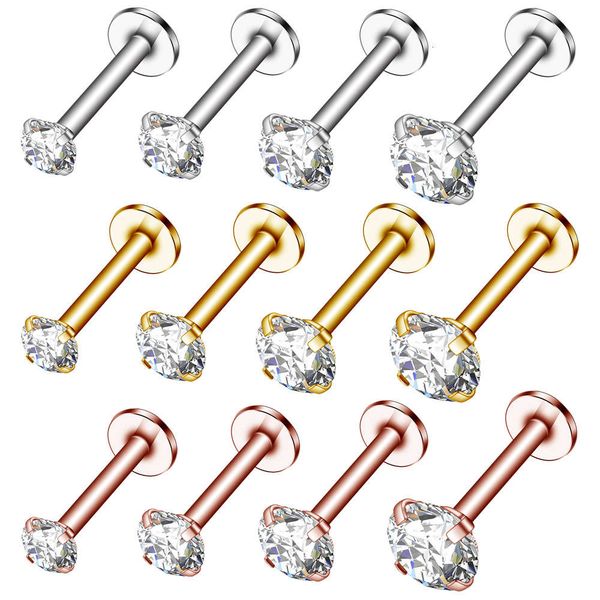 

popular 1.2 zircon earrings human body piercing accessories fashion earbone nail