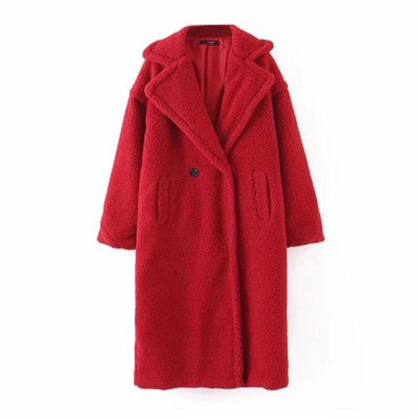 

women's fur & faux street fashion long coat teddy big size artificial female jacket plus clothing, Black