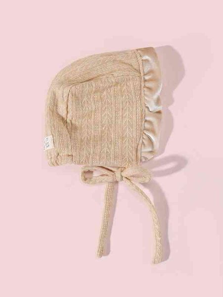 

baby ruffle trim bonnet she, Yellow