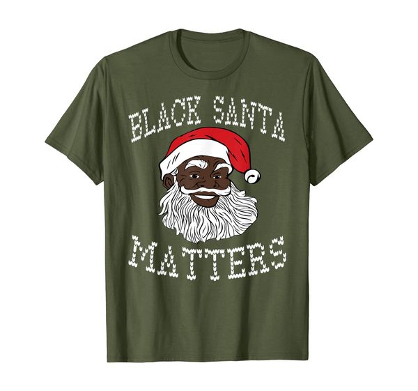 

Black Santa Matters Jolly Santa Happy Dark Brown Skin Santa T-Shirt, Mainly pictures