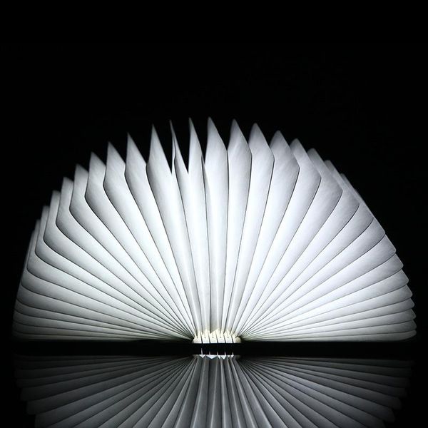 

led rechargeable folding book light night changeable shape battery operated fixture beautiful table lamp lights creative gift