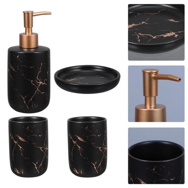 

bath accessory set 4pcs marble pattern bathroom ceramic counteraccessories