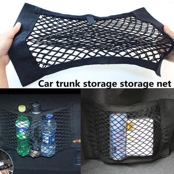 

car organizer backrest mesh trunk seat elastic rope net universal storage bag pocket cage back