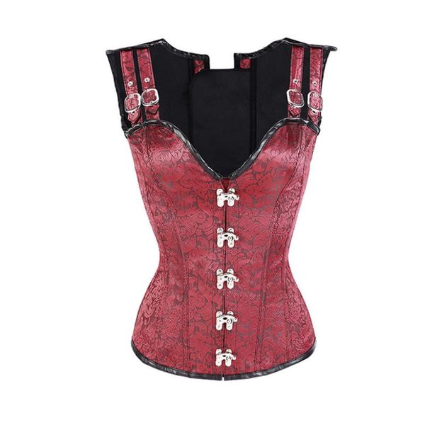 Shapers femininos emagrecedor de corpeso gótico corsário espartilho espartilho steampunk e bustiers sexy strap aço de aço bustier