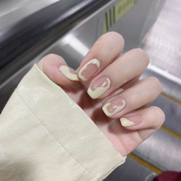 

false nails 24pcs summer round head detachable 26colors cute stiletto ballerina fashion fake full cover nail tips decor, Red;gold