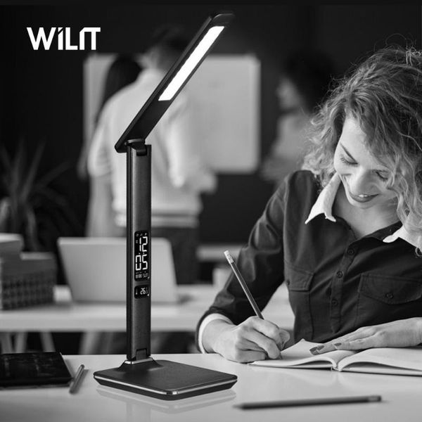

eye caring dimmable led desk lamp with lcd display,usb charging port, adjustable color temperature