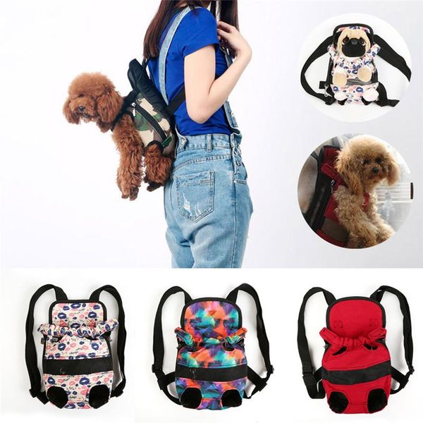 Mochila Malha Pet Filhote de cachorro Carrier Frente Net Saco Tote Sling Leg out