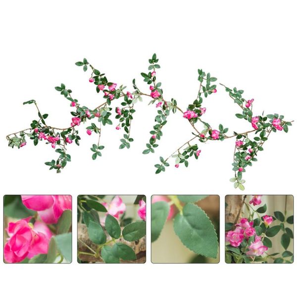 

1pc artificial flower rattan garden decoration rose rattan pipe ornament