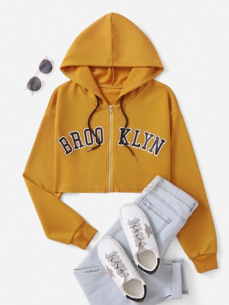 

zip up letter graphic hoodie f31f#, White;black
