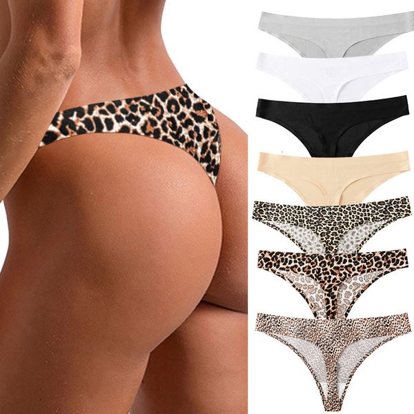 

salablelady thong underwear a piece of luipaard g-string dunne band low tail women's panties lingerie, Black;pink
