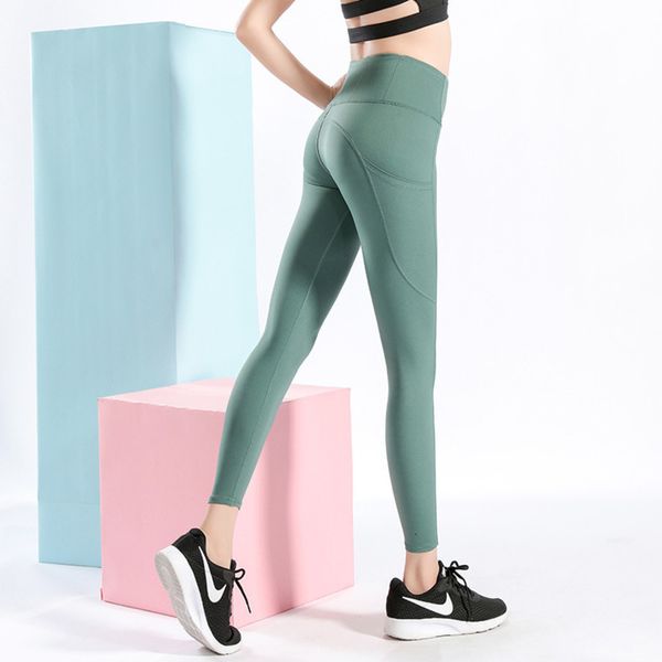

women's tracksuits high nude waist sports tights wearing yoga fitness pants women outdoor, Gray