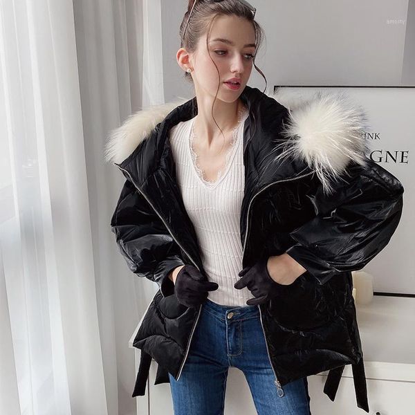 

women's down & parkas dabuwawa winter 90% white duck hooded jacket warm female jackets coats fashion brand parka dn1ddw023, Black