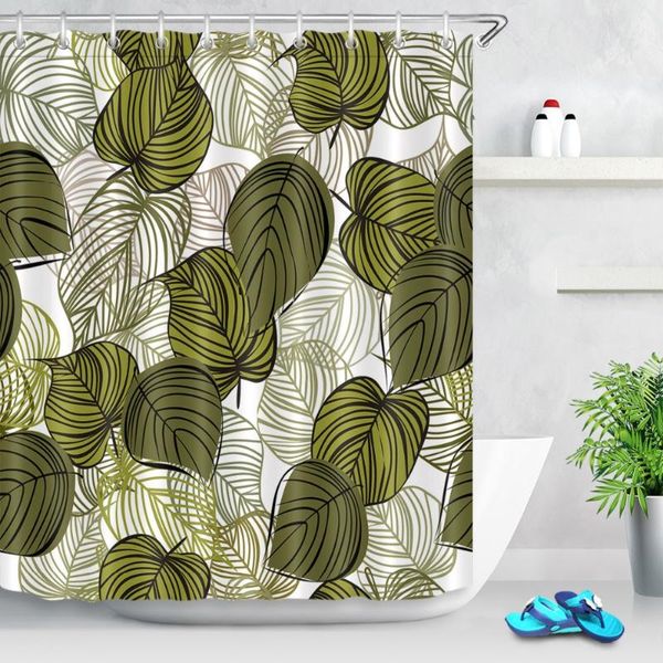 

shower curtains lb 180*180 waterproof floral white green tree leaves polyester bathroom curtain fabric for bathtub home decor