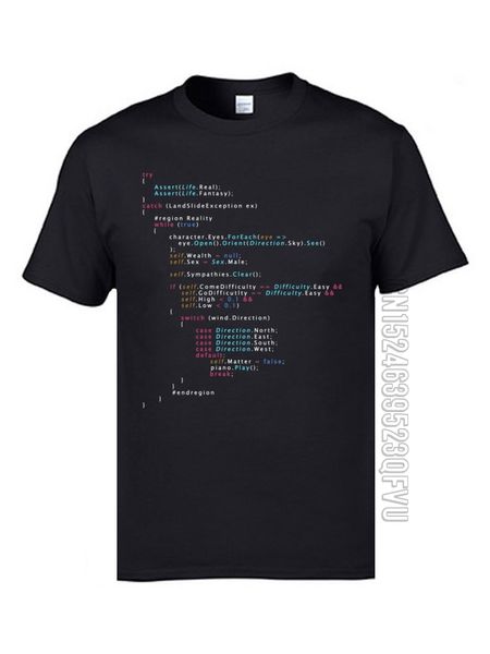 Código colorido Programação JS Homens Camiseta Engenheiro Sênior Engineer Scjp Programador 100% Algodão Camisetas Workday 210225
