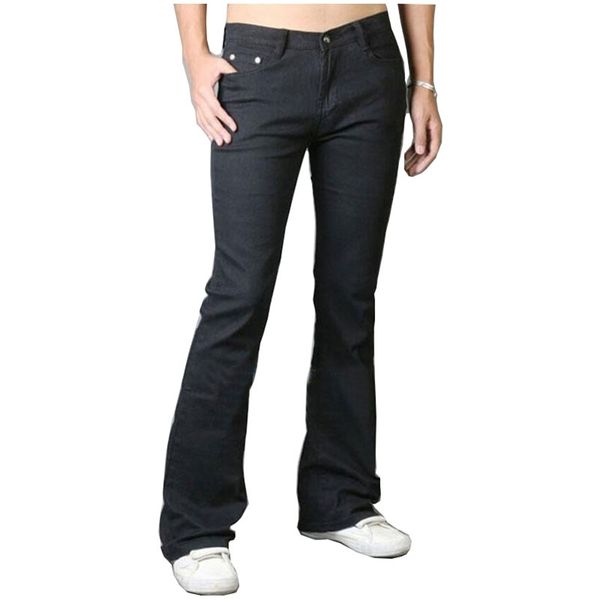 

men's japanese and korean fashion retro long jeans black denim flared pants 210715
