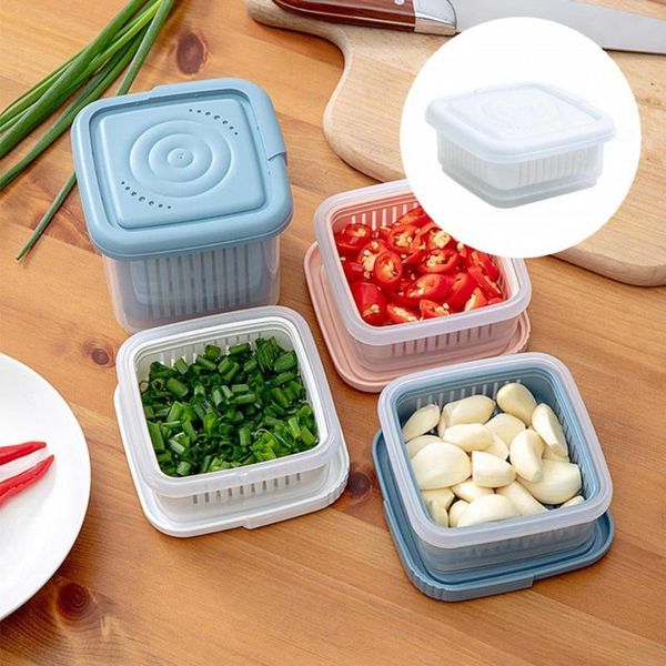 

storage bottles & jars food container multi-functions box pp safe useful double-layer vegetable fruit drain basket