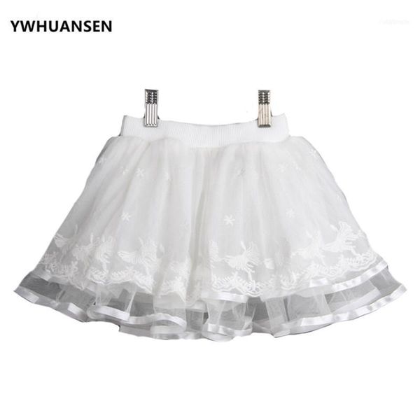 

skirts ywhuansen lace summer tulle skirt girl white kids tutu dancing children's clothes costumes for party toddler11, Blue