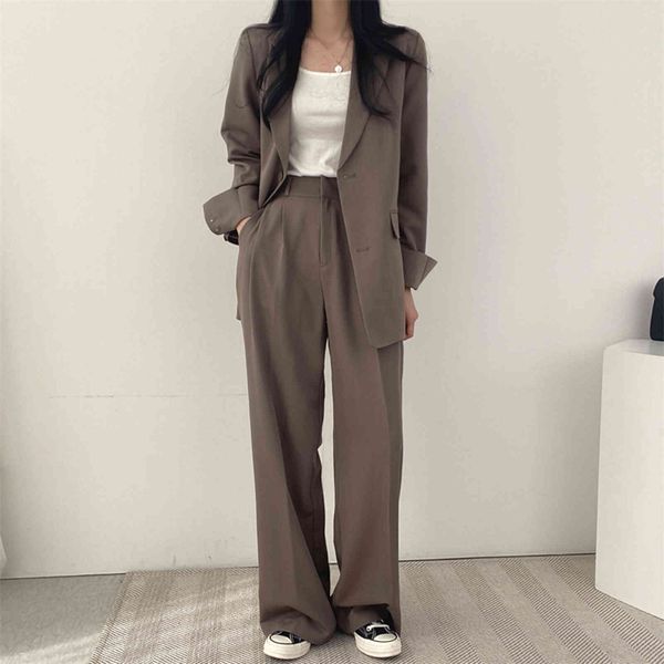 

women's two piece pants hzirip fashionÂ ladyÂ chic twoÂ piecesÂ setsÂ Â autumnÂ looseÂ blazersÂ elegantÂ suits straightÂ formalÂ solidÂ Â ol high, White