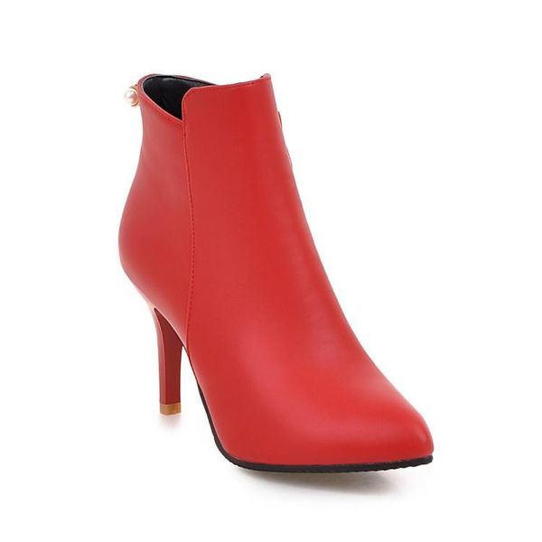 

boots big size pointed women shoes ankle for ladies woman winter, Black