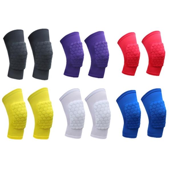 

elbow & knee pads 2 pcs child basketball sport guard running training football sports anti-slip honeycomb protective leg short, Black;gray