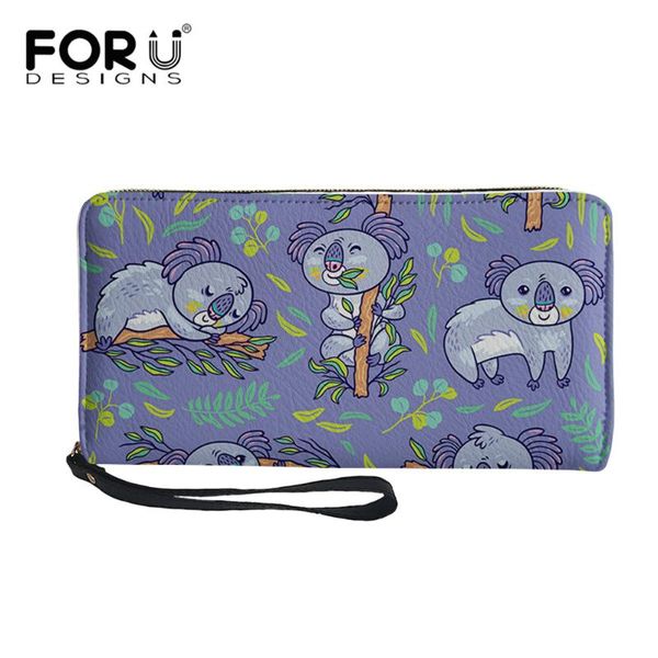 

wallets forudesigns cute australian native animal koala pattern ladies wallet casual party carrying bag fashionable female wristband, Red;black