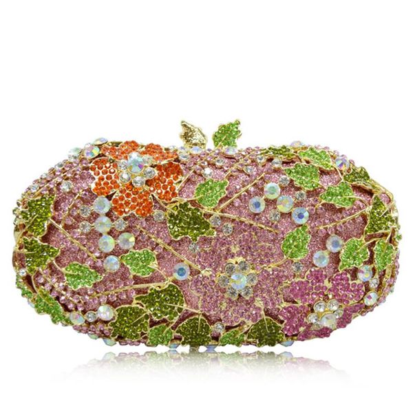 

evening bags fashion golden metal bag women clutches 2021 pink diamond lady party clutch green crystal shoulder purse