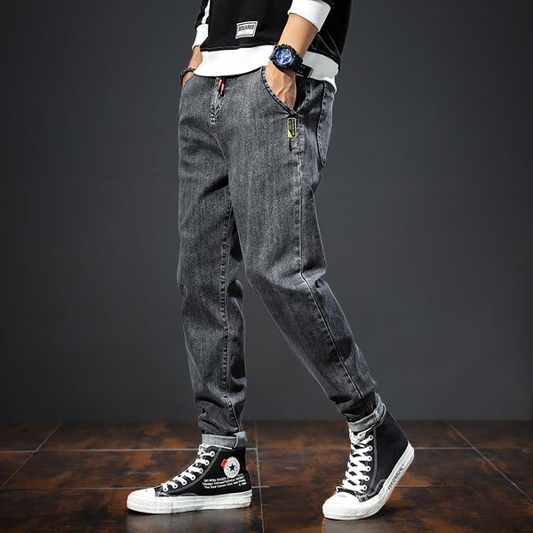 

2021 new fashion men elastic hip hop men's loose casual jeans ny stretch denim pants size s-5xl drop shipping 3808, Blue