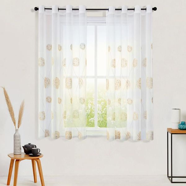 

curtain & drapes dzq short sheer curtains for window tulle kitchen voile embroidered drape home decoration half-window roman blind