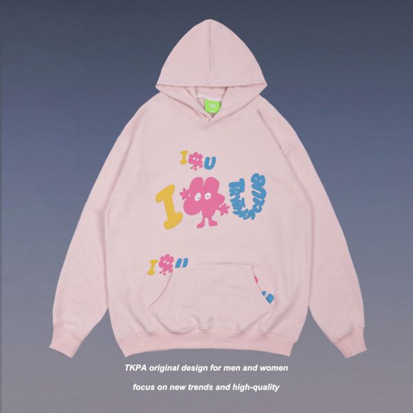 

tkpa american street funny letter printed long sleeve hooded sweater for men and women harajuku tide brand loose lovers, Black