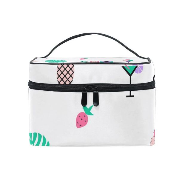 

cosmetic bags & cases fengju bag portable travel organizer hanging toiletry case storage tote for girls woman flamingos ice cream
