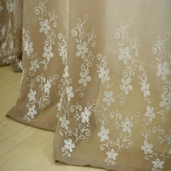 

curtain & drapes decorative embroidered flower ready made jacquard design window sheer for bedroom living room tulle fabrics