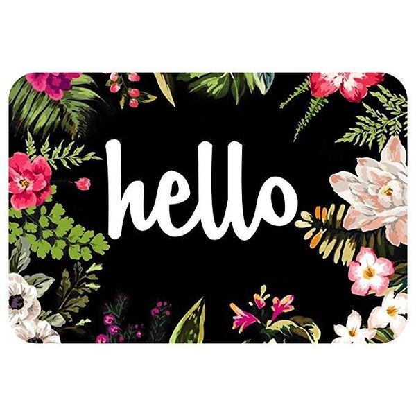 

carpets chic tropical floral hello welcome mats for front door modern flowers indoor mat living room shop rubber rug carpet home