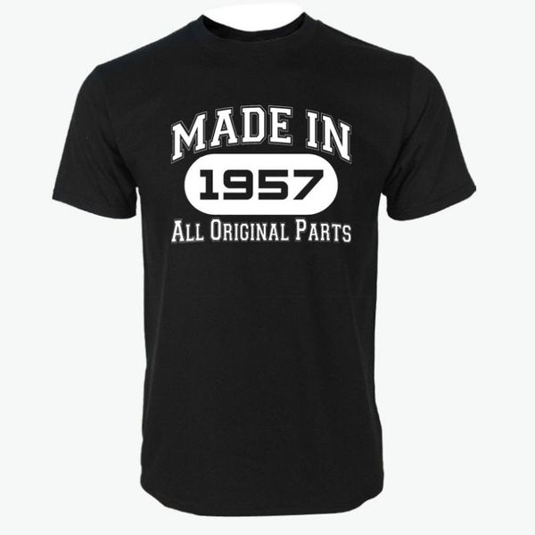 

men's t-shirts 2021 men t shirts 60th birthday gifts made 1957 all original parts short sleeve casual t-shirt cool tee, White;black