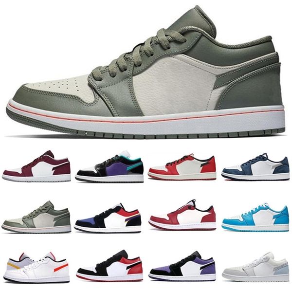 

2021 new sneakers shoe low 1 1s jumpman unc laser blue court purple mens womens pine green shadow royal black emerald toe sneakers shoes