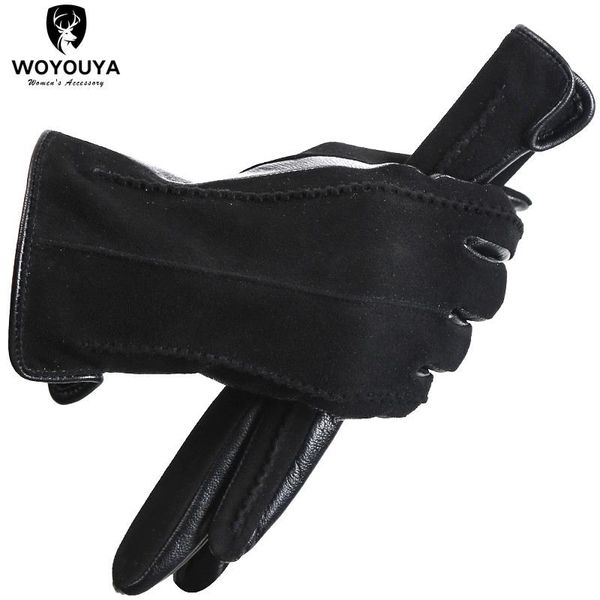

five fingers gloves fashion suede leather gloves,high-end women' gloves,multicolor gloves,keep warm winter gloves-2007, Blue;gray