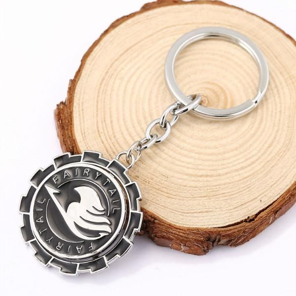 

keychains hsic anime fairy tail can rotate keys chain cosplay pendant key rings for car collection gift hc11480, Silver