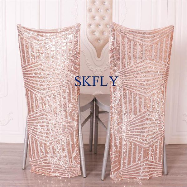 

chair covers ch004 unique rose gold geometric back cap 2021 wedding sequin cover