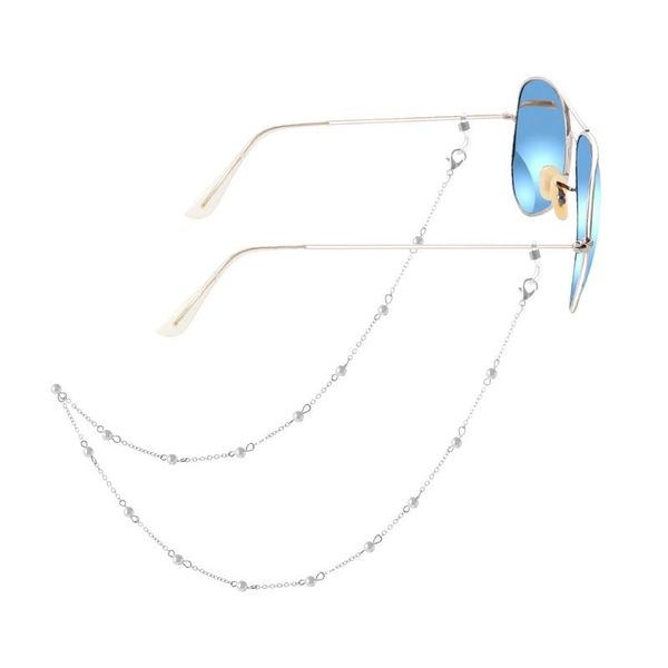 

sunglasses frames glasses holder rope for women eyeglasses chain mask neck strap vintage pearls metal jewelry decoration accessories, Silver