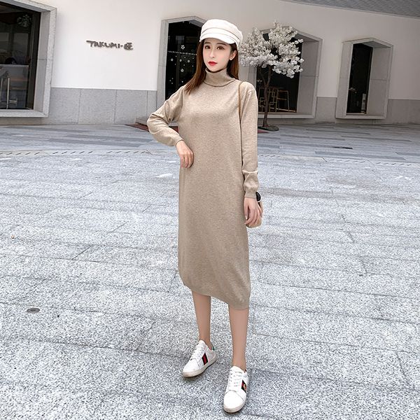 

fashion women's mesh clothes autumn collar long dress play sweater 8323, Black;gray